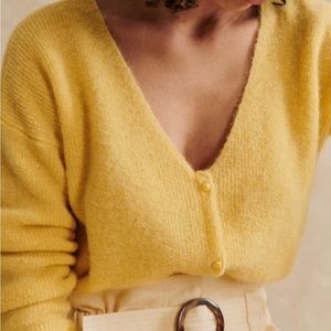 Sezane Barry Cardigan Yellow